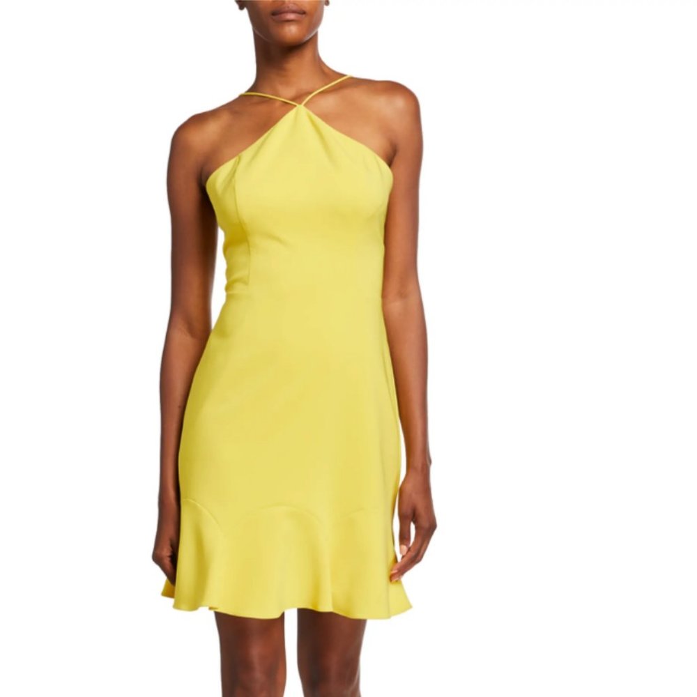 Aidan Mattox Yellow Cocktail Dress Size 14